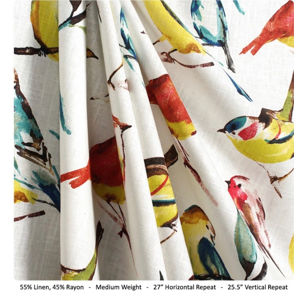 2 panels 52x84 Pier 1 Bird Watch Curtains